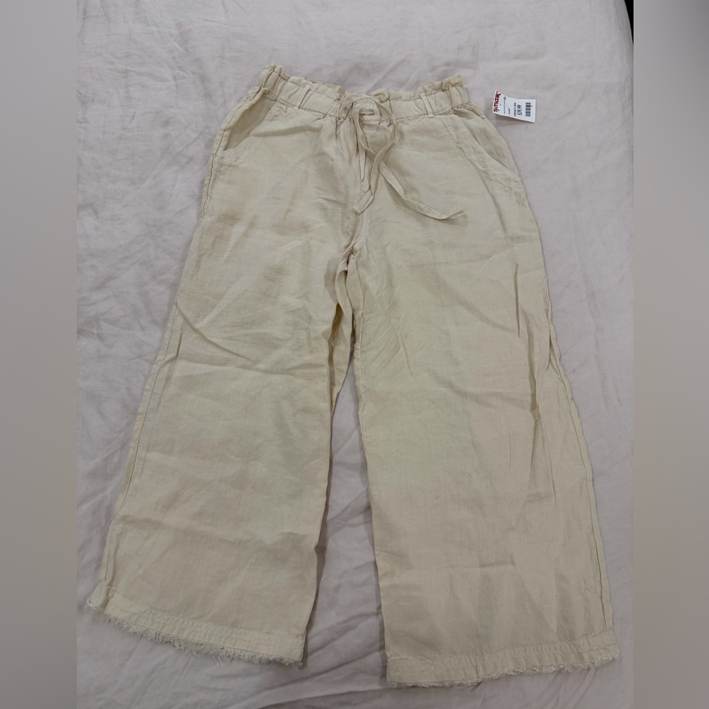 Cloth & Stone linen Cream Wide Leg Pants